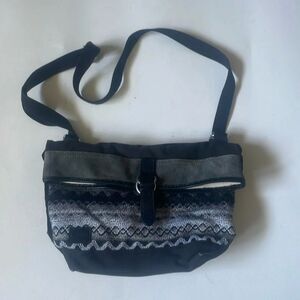 Toms black and white canvas crossbody purse bag